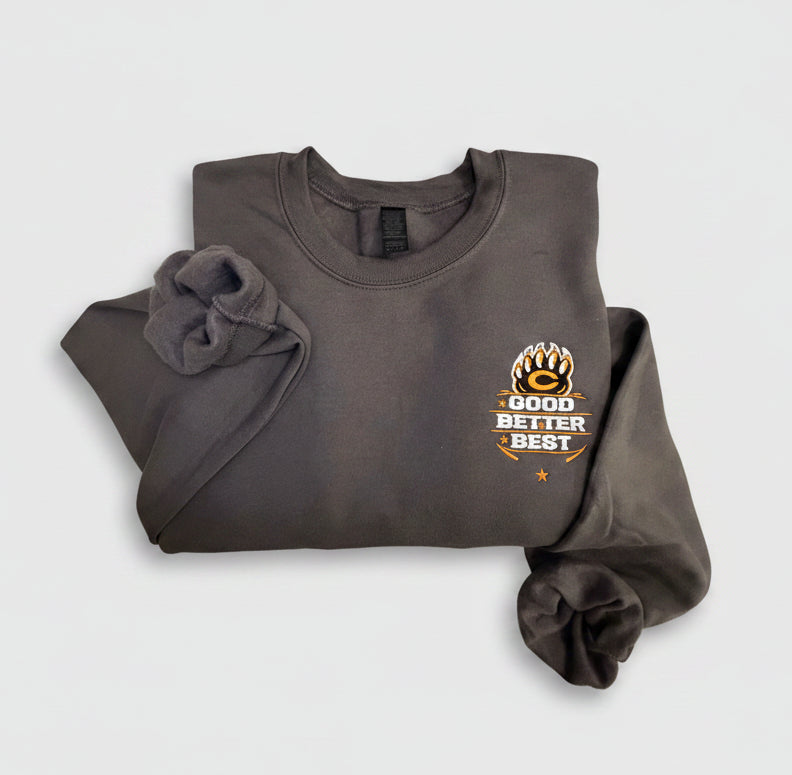 GOOD • BETTER • BEST Embroidered Crewneck Sweatshirt
