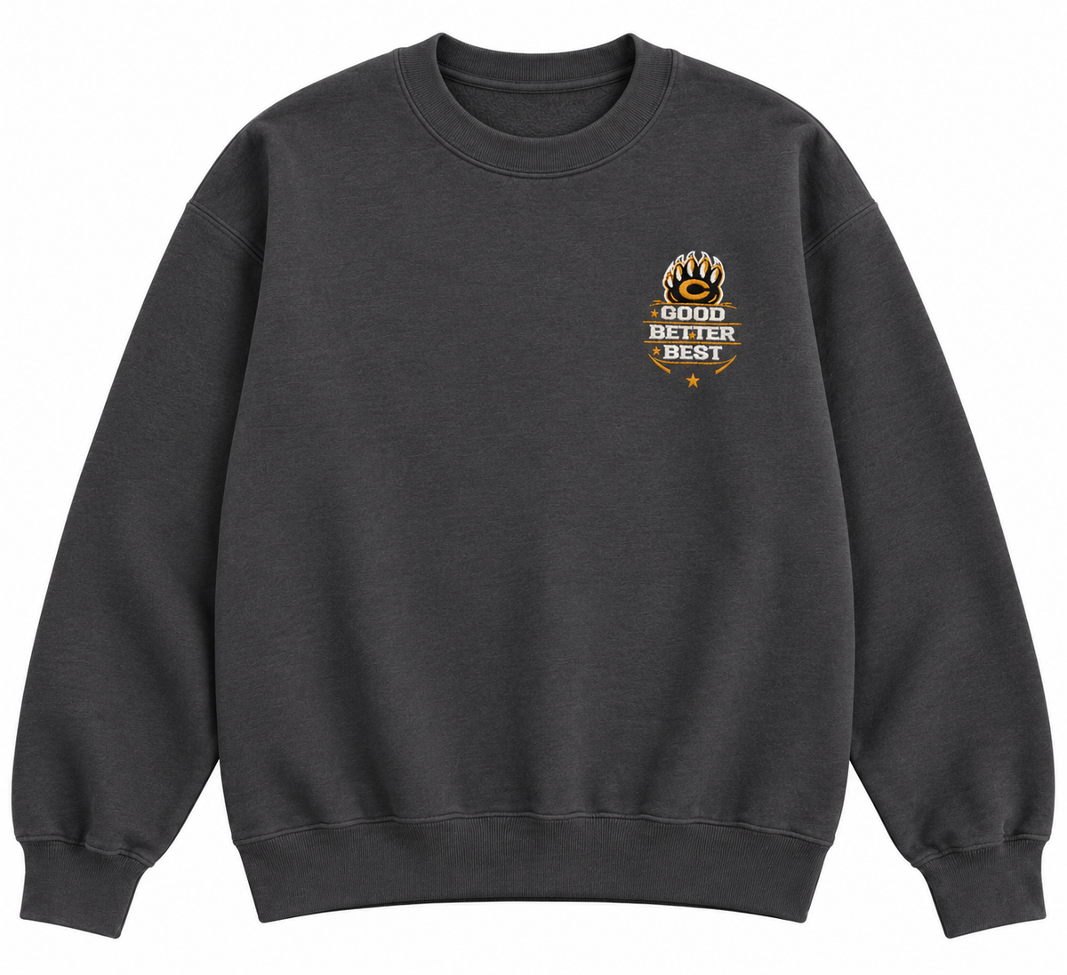 GOOD • BETTER • BEST Embroidered Crewneck Sweatshirt